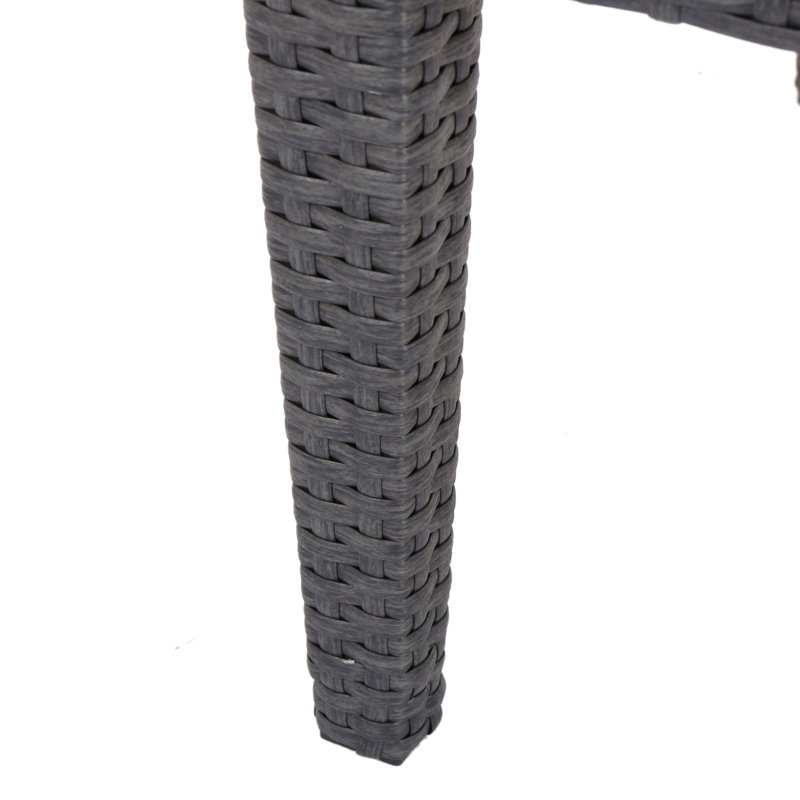 Outdoor Antibes Wicker Side Table,Accent Table,Grey