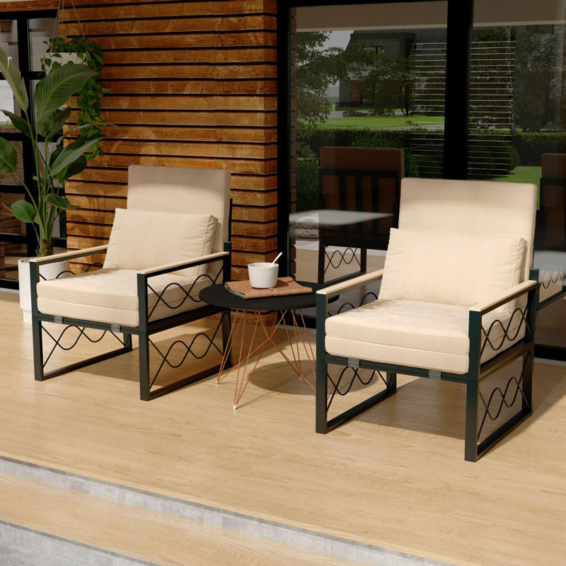 Chaise longue d'extérieur en métal, Beige