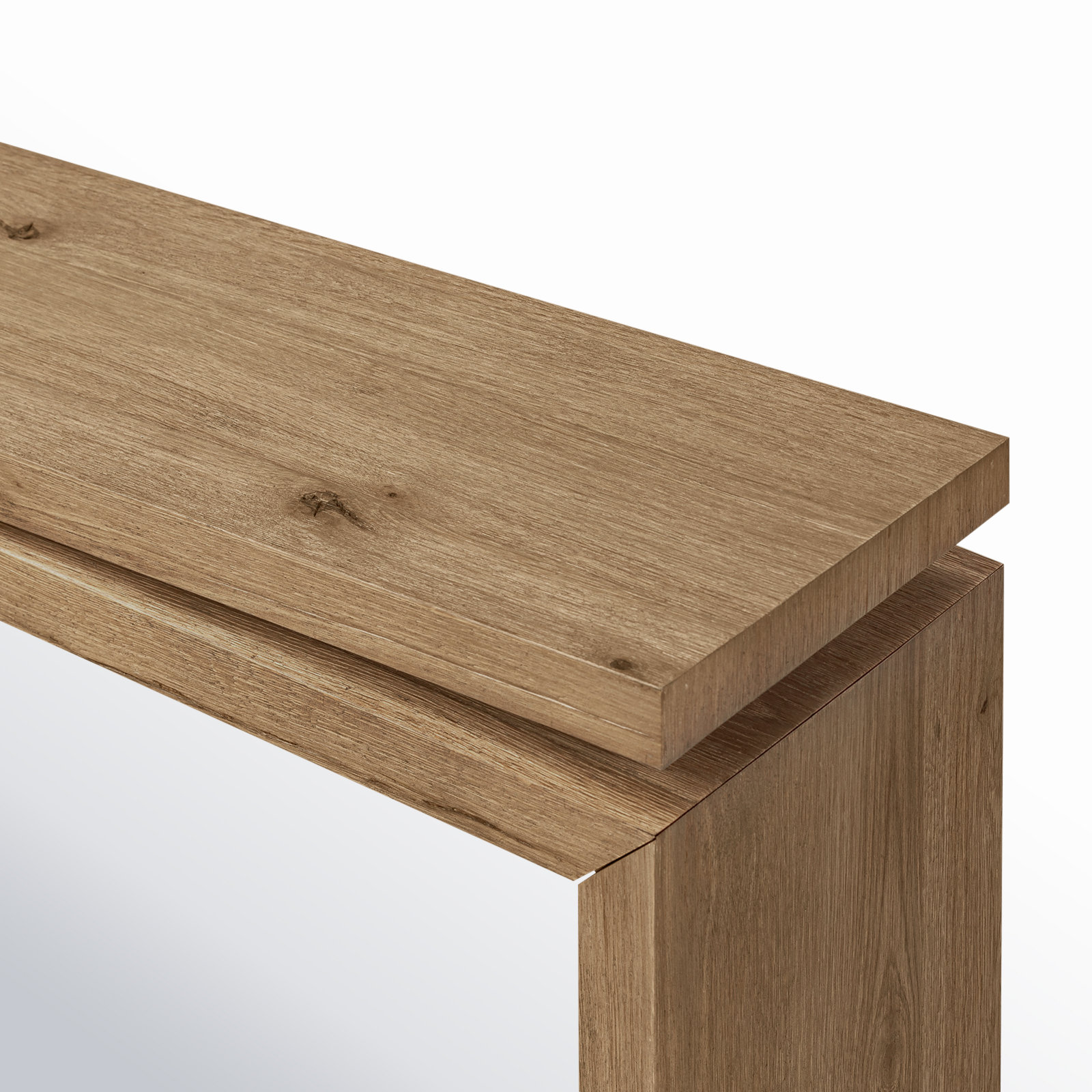 Henn Console Table, 30.75" H x 60" W x 15" D, Worn Oak