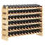 Étagère de rangement modulaire empilable pour bouteilles de vin, finition bois naturel