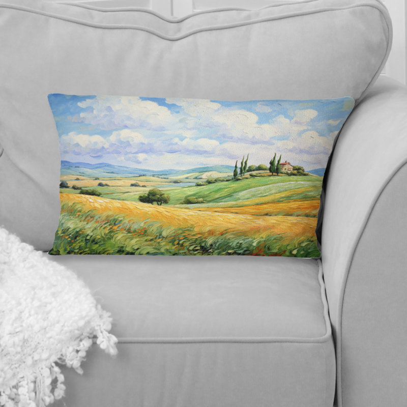 Vangogh Rolling Hills I - Coussin décoratif imprimé Vangogh