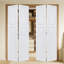 Double porte de grange coulissante double en panneau de fibres à densité moyenne noyer blanc 80 po x 60 po avec quincaillerie