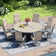 9 Pieces Patio dining set with 60" Round Dining Table and 8 Textilene Swivel Chairs