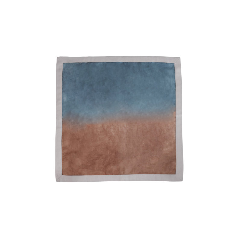 Earth & Sky Tie-Dye Napkin Set, Brown/Blue