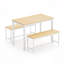 Ensemble de table de salle à manger, table de bar avec 2 bancs de salle à manger, comptoir de table de cuisine avec chaises, table de déjeuner industrielle pour la cuisine, salon, salle de réception, L 43,3 po x l 23,6 po x H 29,9 po
