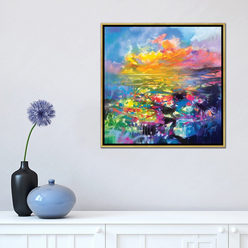 «Fluid Resson III» par Scott Naismith - impression d'art graphique, H 18 po x l 18 po x 1,5 po, Pas de tapis