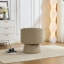 Fauteuil demi-tonneau pivotant en similicuir-357857941