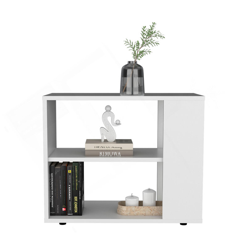 Table console, 4 pieds, 2 tablettes, Blanc
