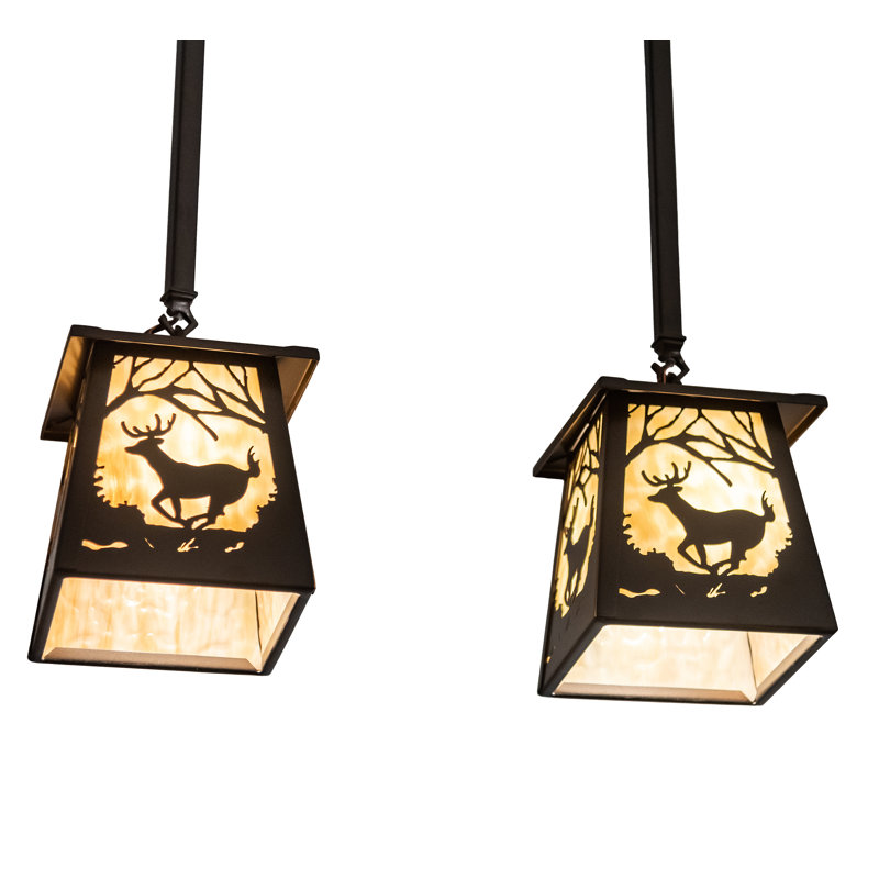 Luminaire suspendu carré / rectangulaire à 2 lumières pour îlot de cuisine Gulran