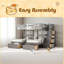 Full Over Twin & Twin Bunk Bed-633618589