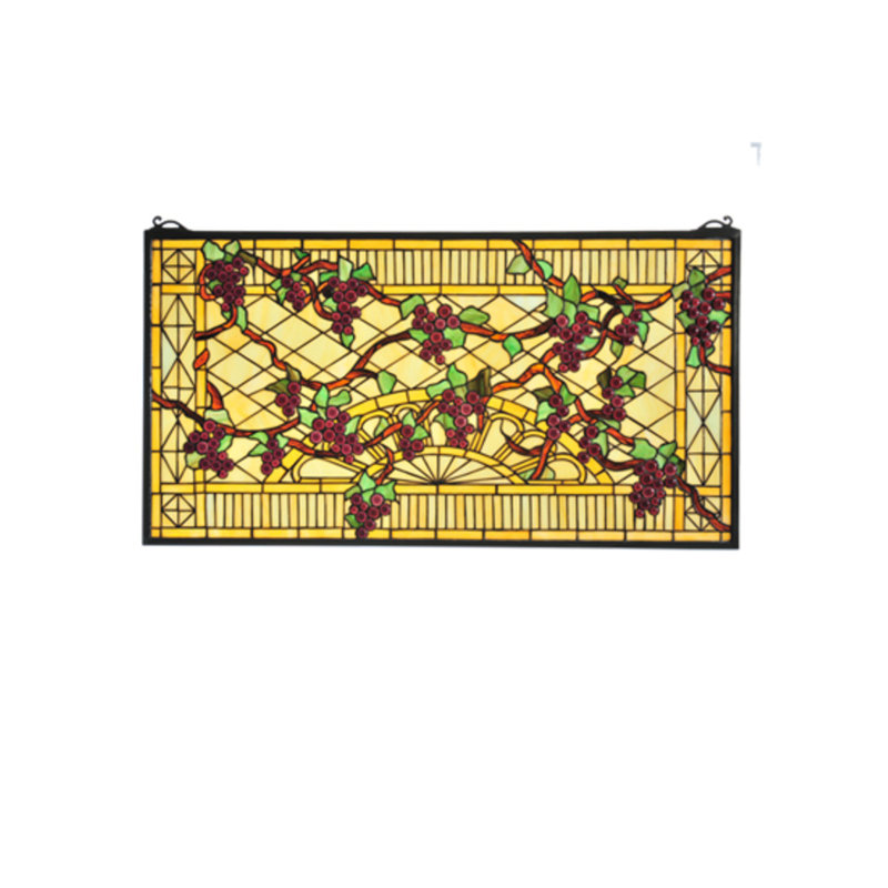 Victorian Grape Diamond Trellis Stained Glass
