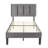 Auxter Twin Bed Frame with Adjustable Headboard, Velvet Upholstered Twin Size Platform Bedframe with Vertical Channel Tufted Headboard, Wooden Slats Support, Fully Upholstered Mattress Foundation, No Box Spring Needed-1877220124-1877220114