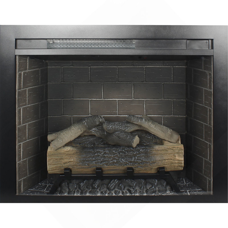 Foyer électrique infrarouge encastré de 71 cm (28 po), panneau tactile, chauffage décoratif, foyer sans fumée avec garniture fixe et crépitement.