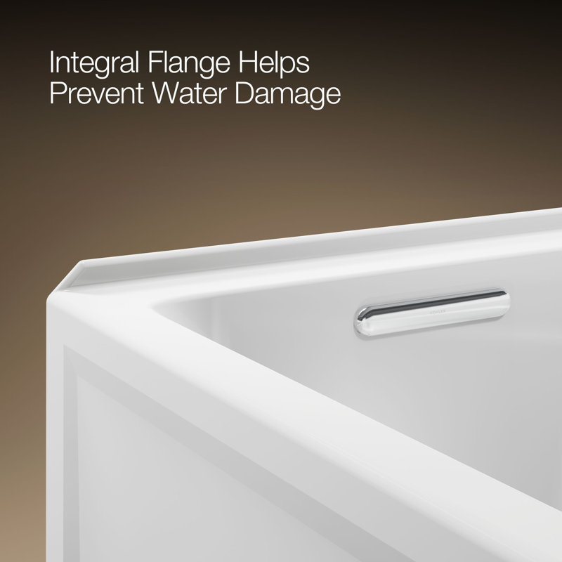 Archer® 72" x 36" Alcove/Tile in Soaking Bathtub, White, Left