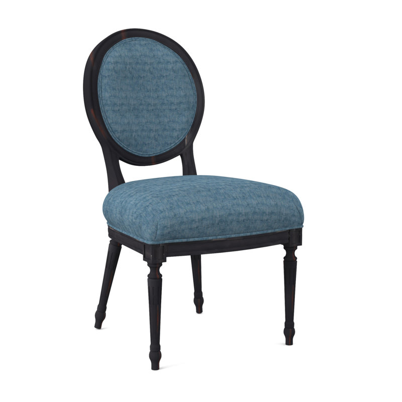 Chaise d'appoint Dauphin, Ébène vintage, Océan Edworth