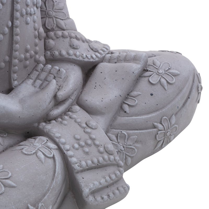 Sculpture de jardin en forme de Bouddha gris en oxyde de magnésium