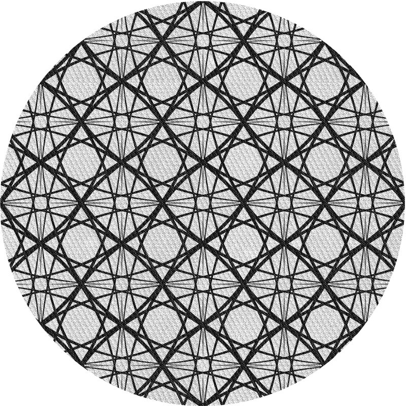 Tapis à motif abstrait gris / noir, Rond 4 pi