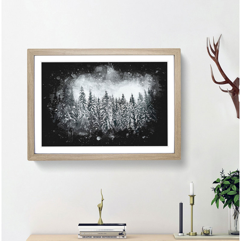 Points of the Trees - Picture Frame Graphic Art Print, 24cm H x 33cm W x 2cm D, Oak Framed