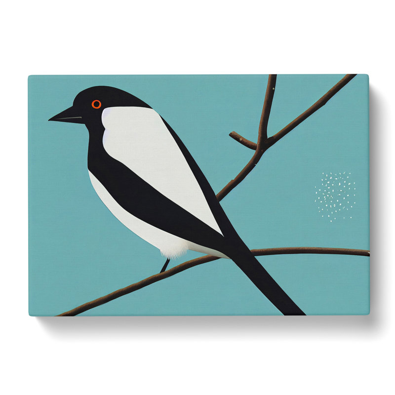 Magpie Bird Abstract Vol.1 - Wrapped Canvas, 40cm H x 60cm W x 3cm D