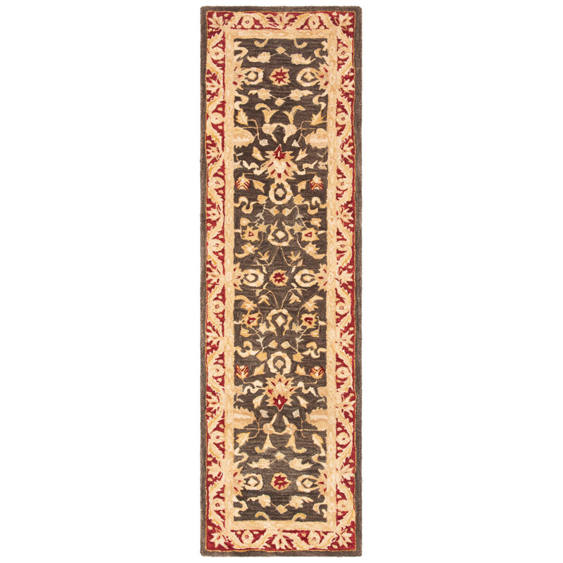 Tapis oriental en laine touffeté à la main Tingley, Tapis de couloir 2 pi 3 po x 12 pi