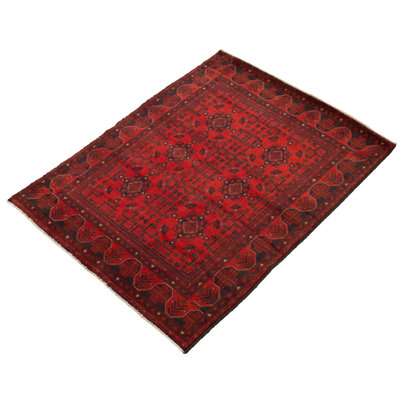 Rangement à la main one-of-kind-noué la 2010 esari turkoman rouge 4 pi 11 po x 6 pi, de la laine tapis Dormody