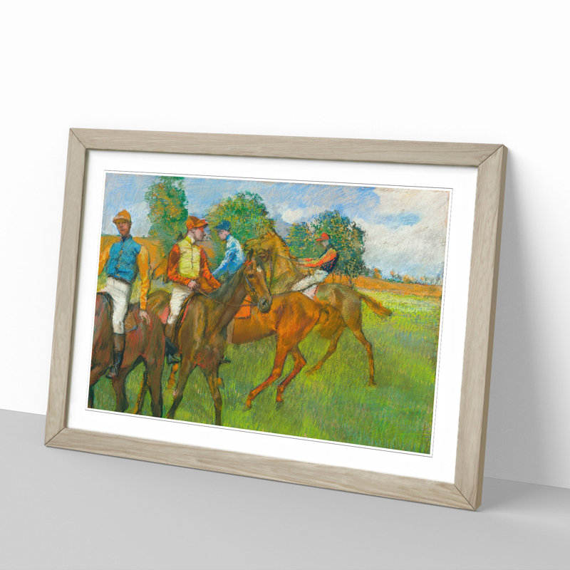Before the Race by Edgar Degas - Picture Frame Painting, 27cm H x 36cm W x 2cm D, Oak