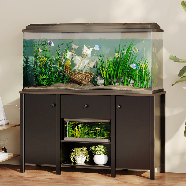 MOWPEX Fish Tank Stand - Heavy Duty Wooden 55-75 Gallon With