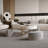 Eryka Countertop Lift Sintered Stone Coffee Table With Hide Storage,3 Stools,Stainless Steel Legs