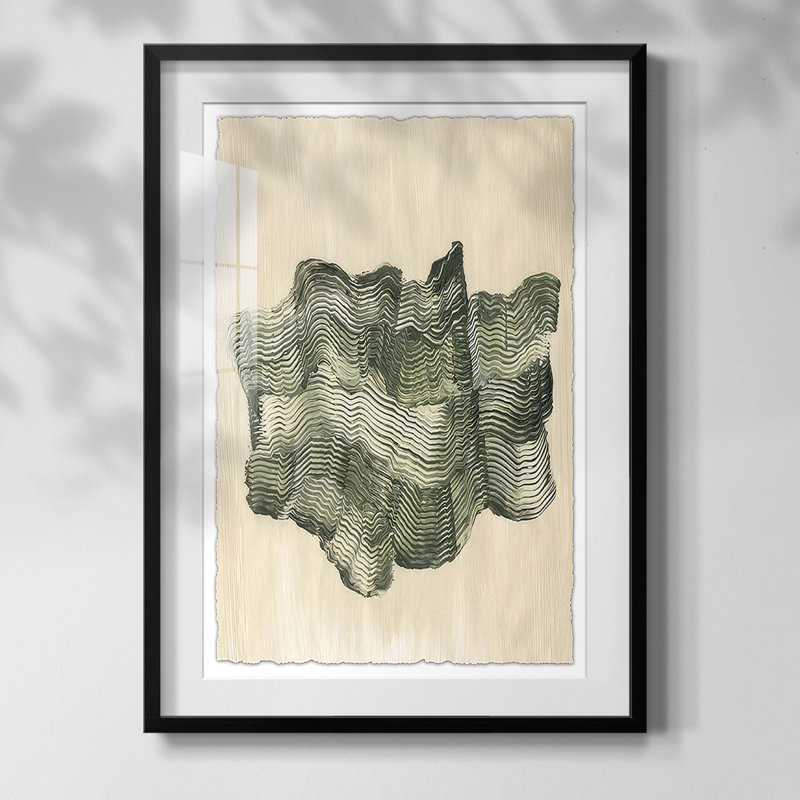 Chlorophylle II, Blanc, Papier avec cadre noir