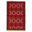 Tapis décoratif en laine rouge de conception unique noué à la main New Age 3 pi 6 po x 5 pi 4 po