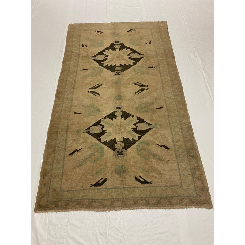 Tapis tribal rétro Bharith, Rectangle 4 pi 10 po x 8 pi