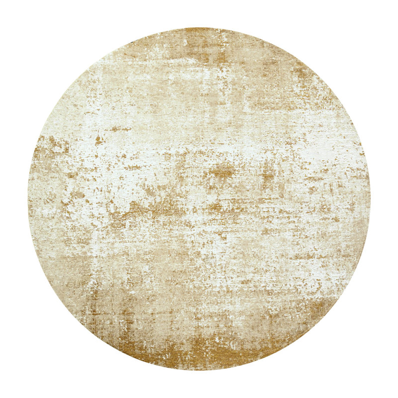Rectangle 290 cm x 290 cm Abstract Jacquard Indoor / Outdoor Washable Area Rug, Yellow