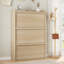 Armoire à chaussures 24 paires avec 3 tiroirs rabattables, armoire à chaussures en bois avec tablette réglable-1613450038