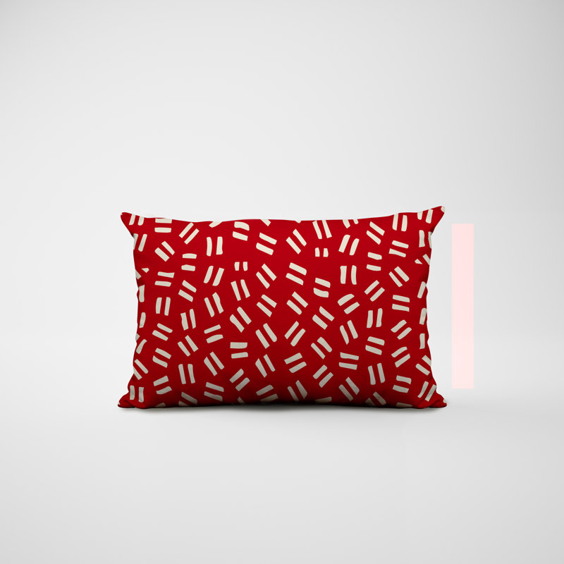 Ikom Polyester/Polyester Blend Lumbar Rectangular Indoor/Outdoor Pillow Cover & Insert, Red