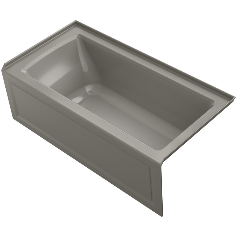 Archer 60" x 30" Acrylic Alcove Soaking Bathtub with Comfort Depth, Cashmere, Right
