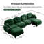 Canapé modulaire en U modulaire avec repose-pieds, tissu chenille doux-444537890