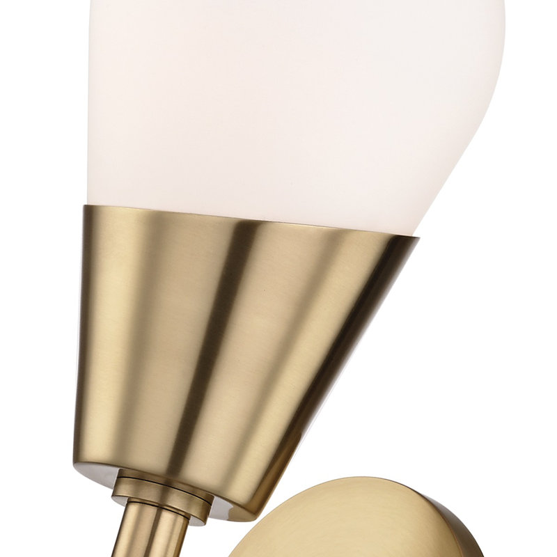 Cora Contemporary 2-Light Aged Brass Wall Sconce with Frosted Glass Shade