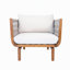 Ensemble de mobilier d'extérieur 5 pièces avec bois d'acacia, corde tissée à la main et coussins hydrofuges pour les cours modernes
