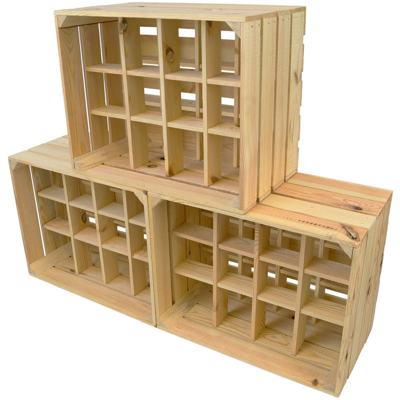 Santel Floor Wine Bottle Rack Flamed, Natural Brown