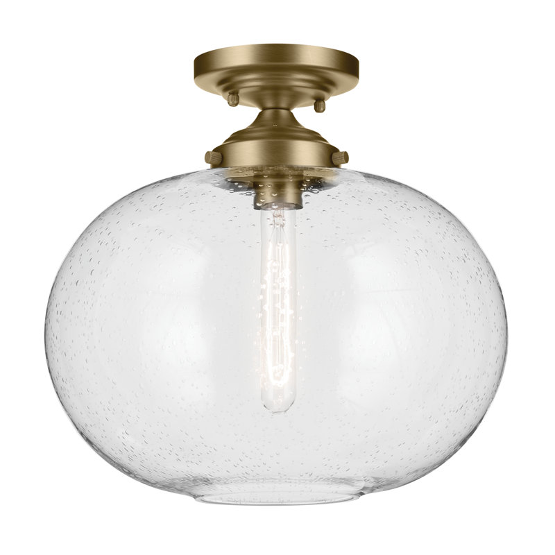 14.5" 1-Light Flush Mount, Brass