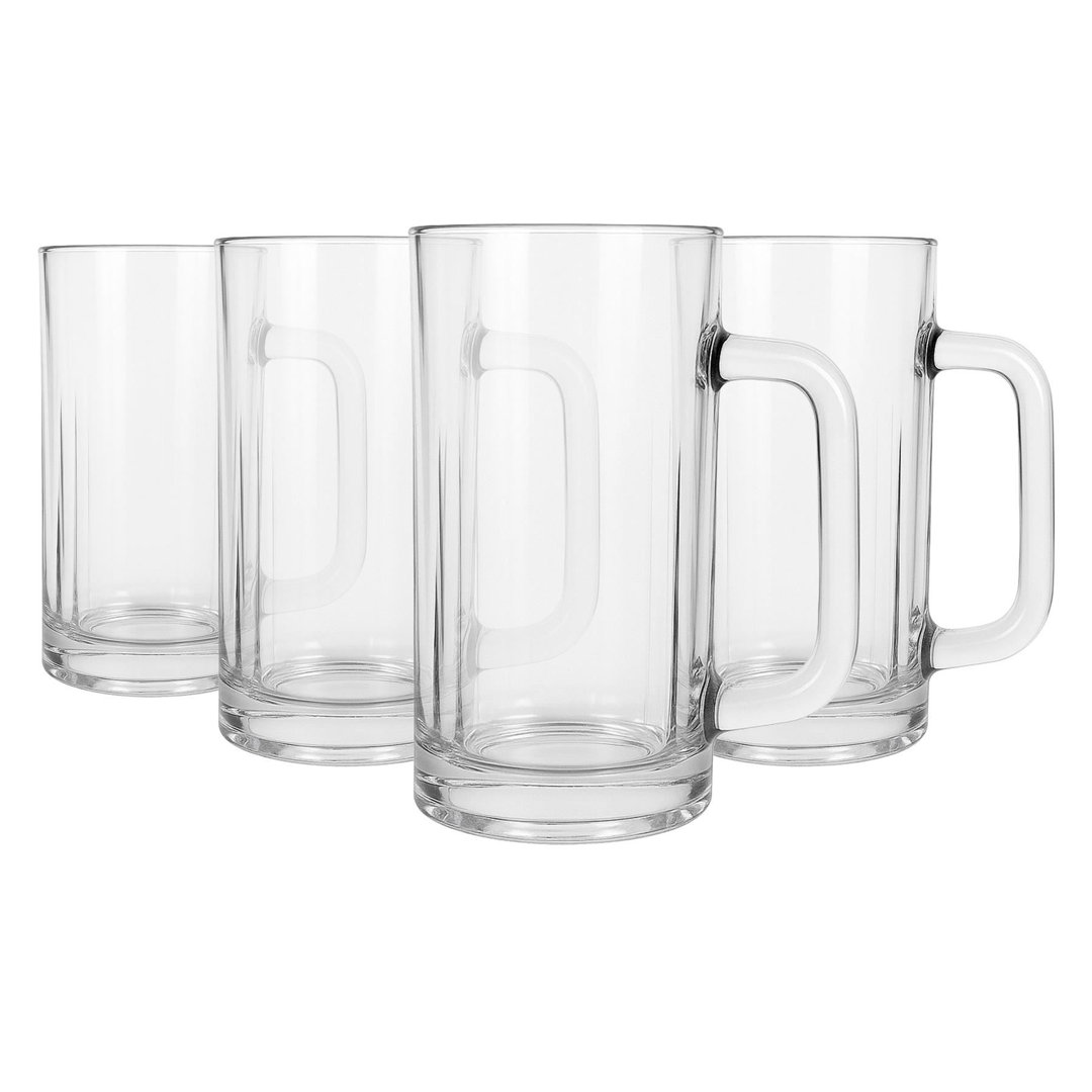 Argon Tableware 540ml Beverage Mugs - Glass Pint Steins with Handle
