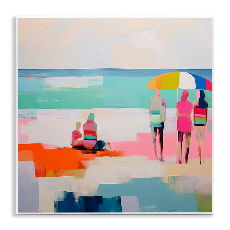 «People on Beach», art mural abstrait par Irena Orlov