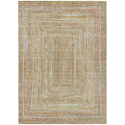 Machine Washable Indoor/Outdoor Xhevrie Tan Rug