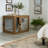PETMAKER Furniture-Style Dog Crate - Acacia Wood Kennel with Double Doors and Cushion - Dog Cage Furniture-87236531-87236535