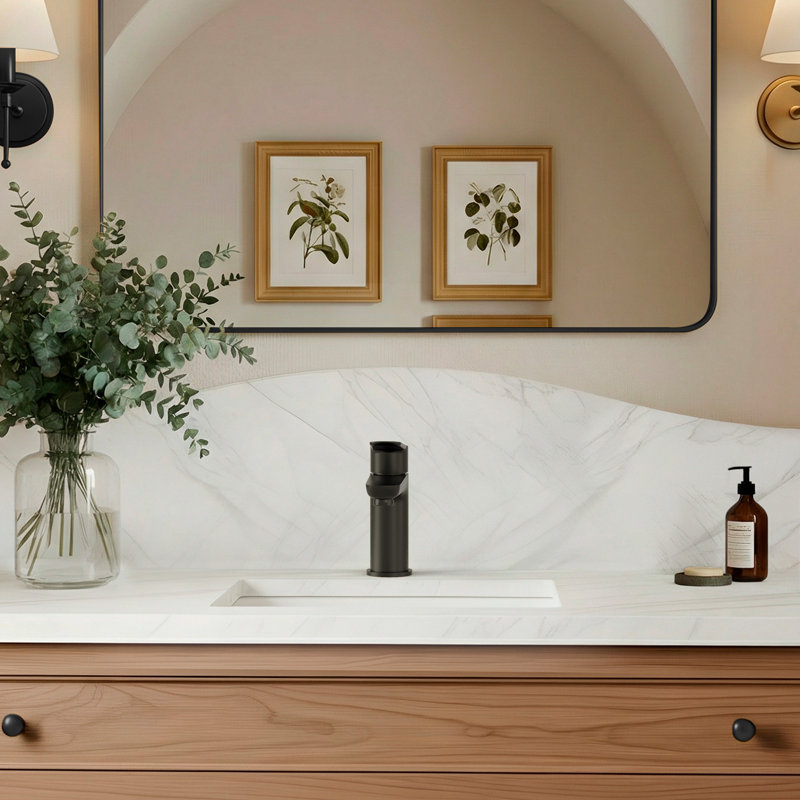 EVERSTEIN Basin Mixer Tap with Pop-Up Waste, Matte Black