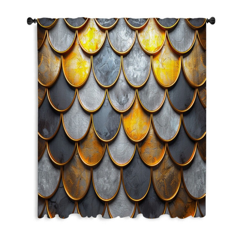 Rideaux de fenêtre Scaly Texture, L 53 po x L 99 po