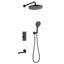 Système de douche à 3 fonctions de luxe avec douche à effet pluie de 10 po, douchette et douchette, valve en laiton massif, 2,5 gallons par minute-123766438