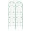 Paquet de 4 treillis de jardin en métal 86,7 "x 19,7" antirouille pour plantes grimpantes support de fleurs extérieur vert