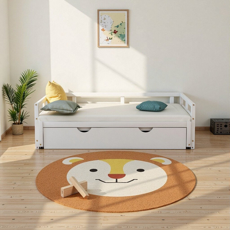 Lit de jour gigogne peu encombrant - conception convertible simple à très grand, Blanc