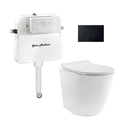 Ensemble de toilette à double paroi avec plaque de chasse 0,8 / 1,6 GPF St. Tropez